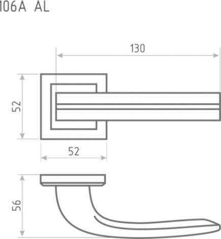 Ручка дверная НОРА-М 106 К Al комплект "Белый" [17237]
