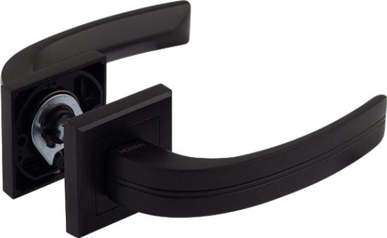 Ручка дверная НОРА-М 106 К Al комплект "Черный" [17223]