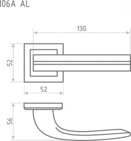 Ручка дверная НОРА-М 106 К Al комплект "Черный" [17223]