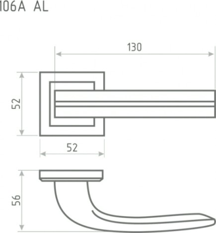 Ручка дверная НОРА-М 106 К Al комплект "Графит" [16253]