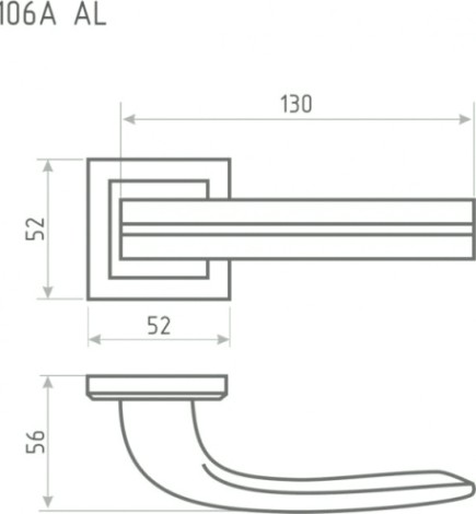 Ручка дверная НОРА-М 106 К Al комплект "Матовый никель" [15505]