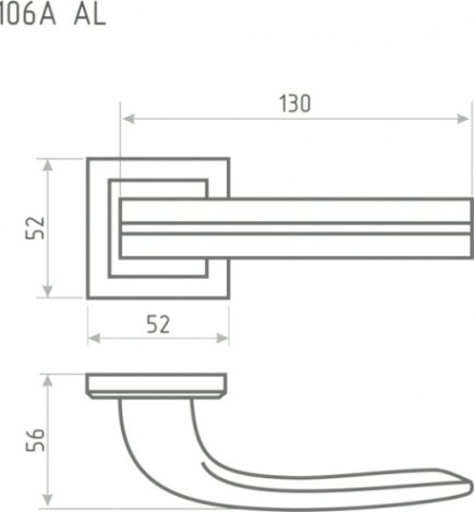Ручка дверная НОРА-М 106 К Al комплект "Старая медь" [16055]