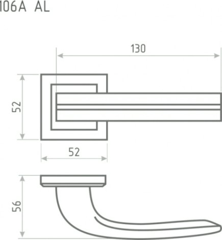 Ручка дверная НОРА-М 106 К Al комплект "Золото" [15968]