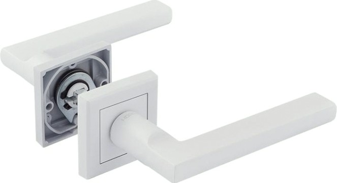 Ручка дверная НОРА-М 108 K Al комплект "Белый" [17239]
