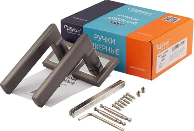 Ручка дверная НОРА-М 108 K Al комплект "Графит" [16573]