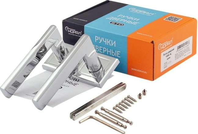 Ручка дверная НОРА-М 108 K Al комплект "Хром" [15918]