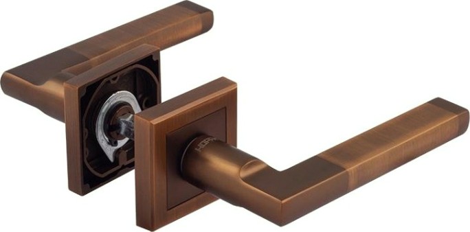 Ручка дверная НОРА-М 108 K Al комплект "Матовый кофе" [15970]