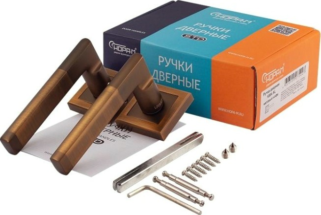 Ручка дверная НОРА-М 108 K Al комплект "Матовый кофе" [15970]