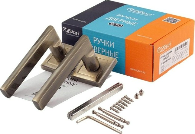Ручка дверная НОРА-М 108 K Al комплект "Старая бронза" [15917]