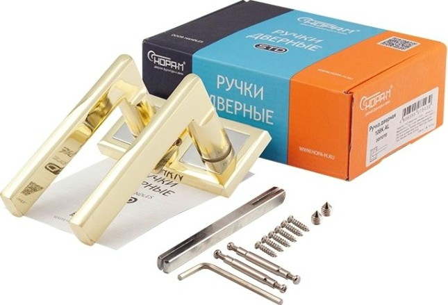 Ручка дверная НОРА-М 108 K Al комплект "Золото" [15969]