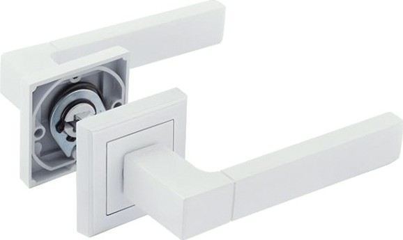 Ручка дверная НОРА-М 109 К Al комплект "Белый" [17241]
