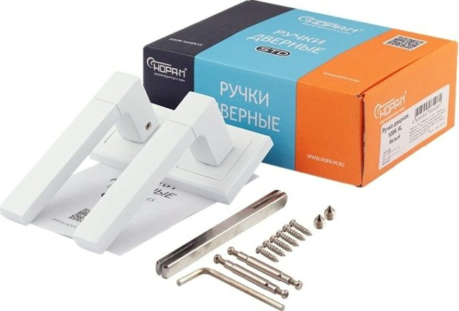 Ручка дверная НОРА-М 109 К Al комплект "Белый" [17241]