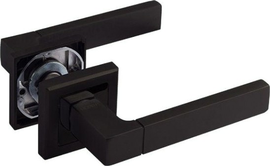 Ручка дверная НОРА-М 109 К Al комплект "Черный" [17240]