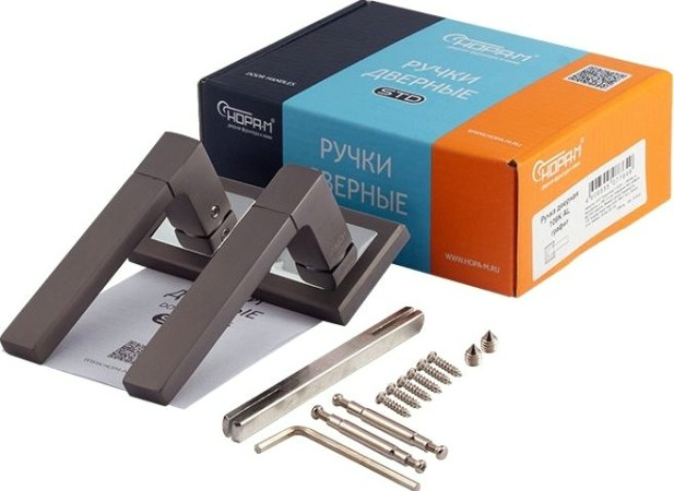 Ручка дверная НОРА-М 109 К Al комплект "Графит" [16254]