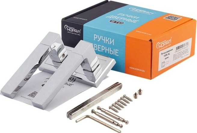 Ручка дверная НОРА-М 109 К Al комплект "Хром" [16132]