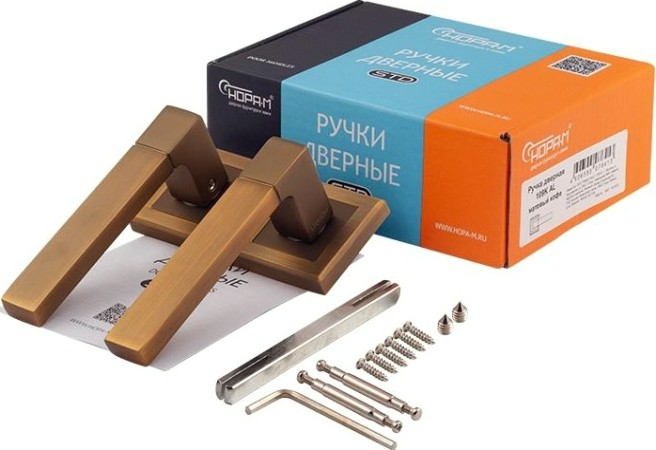 Ручка дверная НОРА-М 109 К Al комплект "Матовый кофе" [16136]