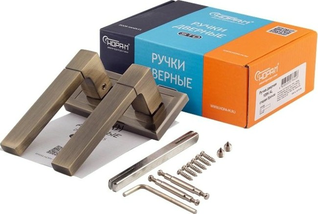 Ручка дверная НОРА-М 109 К Al комплект "Старая бронза" [16135]