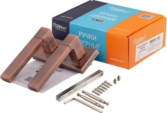 Ручка дверная НОРА-М 109 К Al комплект "Старая медь" [16134]