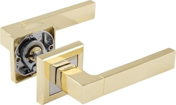 Ручка дверная НОРА-М 109 К Al комплект "Золото" [16131]