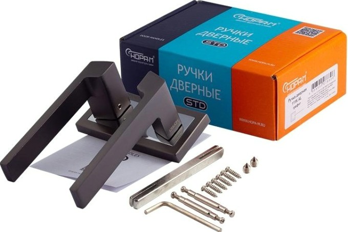 Ручка дверная НОРА-М 111 K Al комплект "Графит" [16550]