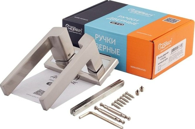 Ручка дверная НОРА-М 111 K Al комплект "Матовый никель" [16256]