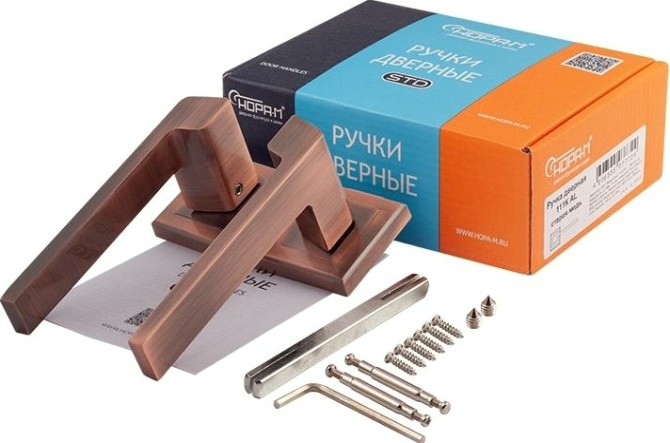 Ручка дверная НОРА-М 111 K Al комплект "Старая медь" [16257]