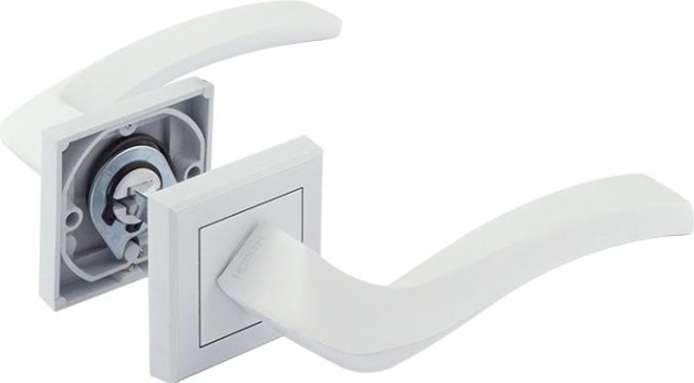 Ручка дверная НОРА-М 112 К AL комплект "Белый" [17244]