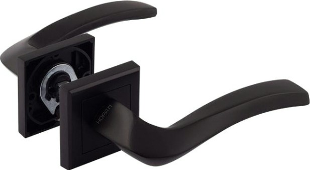 Ручка дверная НОРА-М 112 К AL комплект "Черный" [17243]