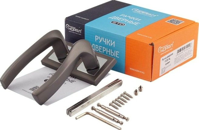 Ручка дверная НОРА-М 112 К AL комплект "Графит" [16588]