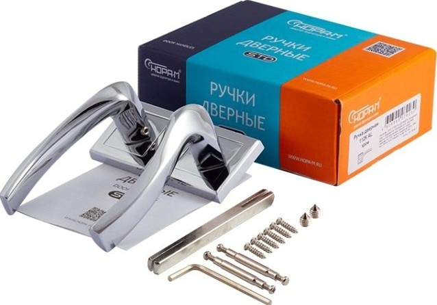 Ручка дверная НОРА-М 112 К AL комплект "Хром" [16585]
