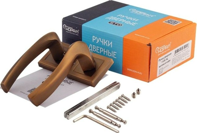 Ручка дверная НОРА-М 112 К AL комплект "Матовый кофе" [16587]