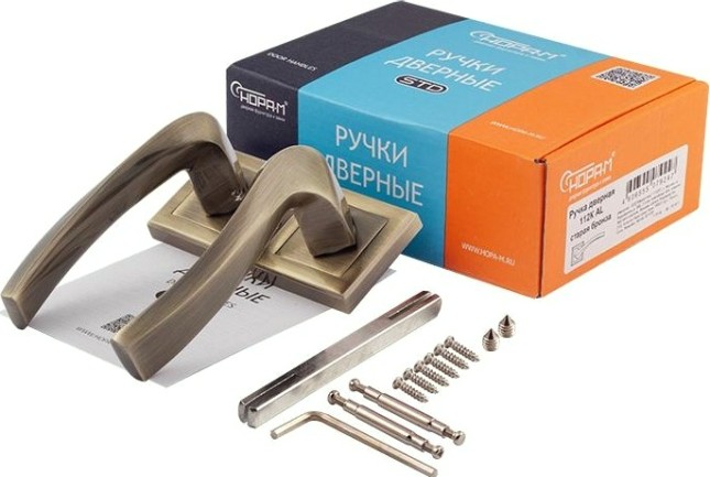 Ручка дверная НОРА-М 112 К AL комплект "Старая бронза" [16584]