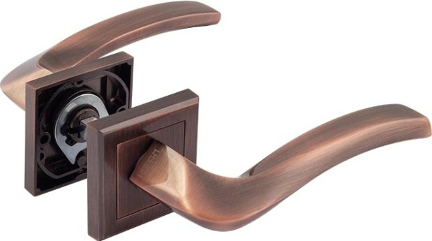 Ручка дверная НОРА-М 112 К AL комплект "Старая медь" [16848]
