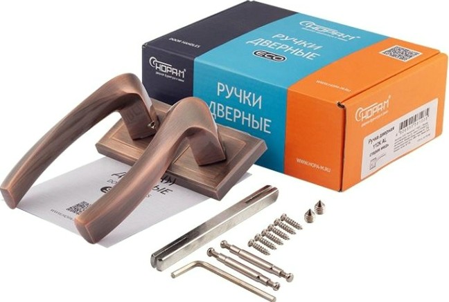 Ручка дверная НОРА-М 112 К AL комплект "Старая медь" [16848]