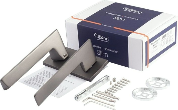 Ручка дверная НОРА-М 130K Slim "Графит" [18615]