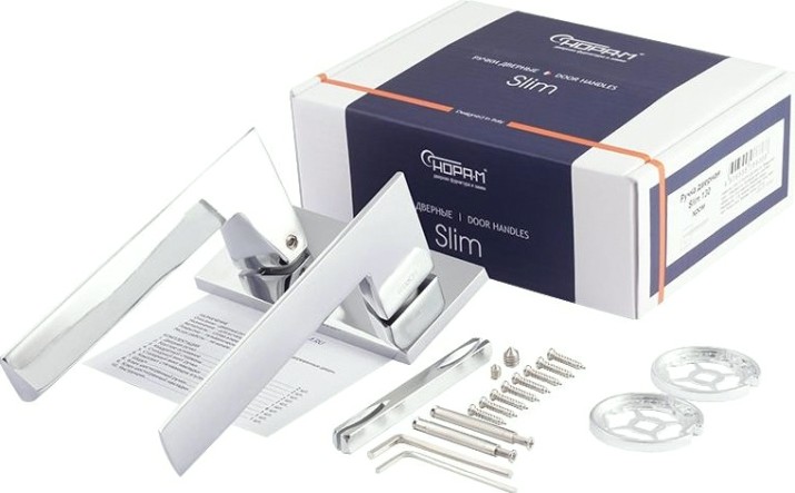 Ручка дверная НОРА-М 130K Slim "Хром" [18613]