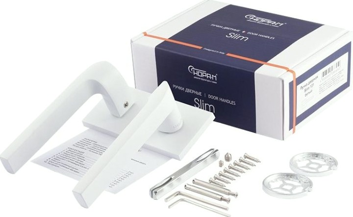 Ручка дверная НОРА-М 131K Slim "Белая" [18622]