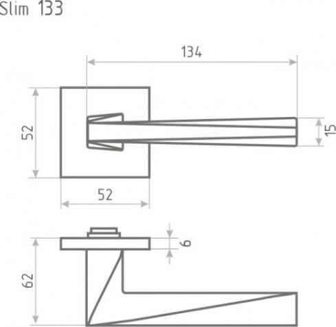 Ручка дверная НОРА-М 133K Slim "Матовый никель" [18629]