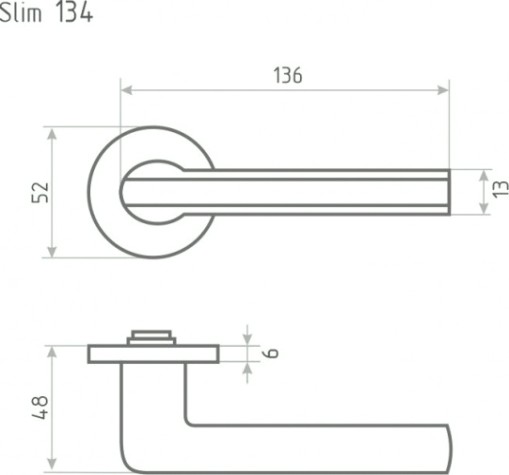 Ручка дверная НОРА-М 134А Slim "Хром" [18633]