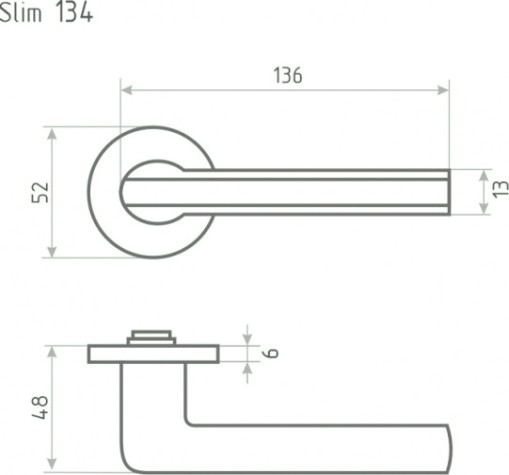 Ручка дверная НОРА-М 134А Slim "Матовый никель" [18634]