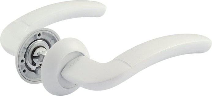 Ручка дверная НОРА-М 23 А Al комплект "Белый" [17230]