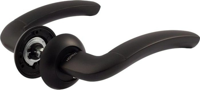 Ручка дверная НОРА-М 23 А Al комплект "Черный" [17229]