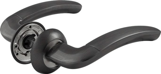 Ручка дверная НОРА-М 23 А Al комплект "Графит" [19257]