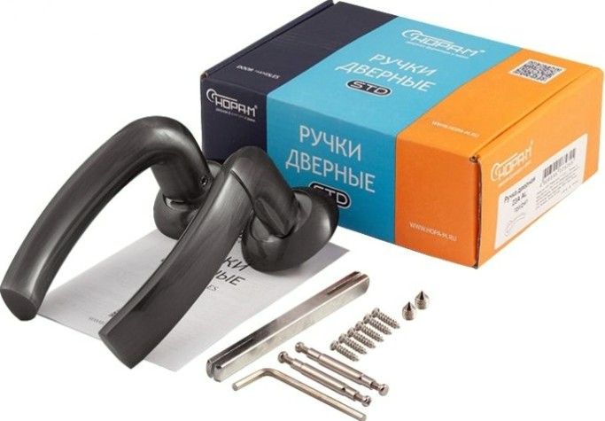 Ручка дверная НОРА-М 23 А Al комплект "Графит" [19257]
