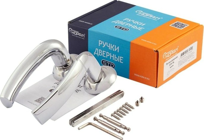 Ручка дверная НОРА-М 23 А Al комплект "Хром" [16086]