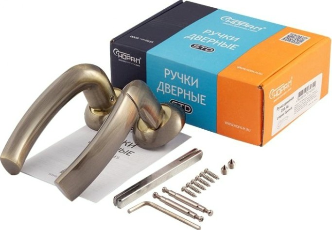 Ручка дверная НОРА-М 23 А Al комплект "Старая бронза" [16050]