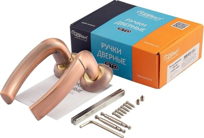Ручка дверная НОРА-М 23 А Al комплект "Старая медь" [16051]