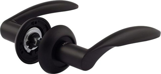 Ручка дверная НОРА-М 94 А AL комплект "Черный" [17231]