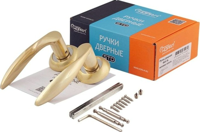 Ручка дверная НОРА-М 94 А AL комплект "Матовое золото" [15394]