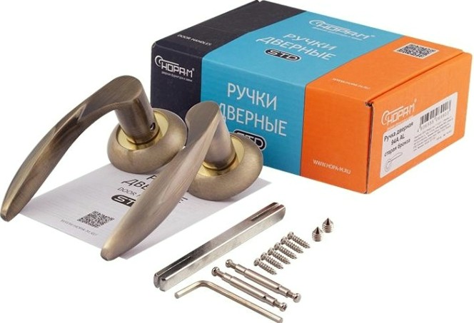 Ручка дверная НОРА-М 94 А AL комплект "Старая бронза" [15293]